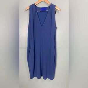 Winser London Blue‎ Midi Dress Stretch Sleeveless Sz L